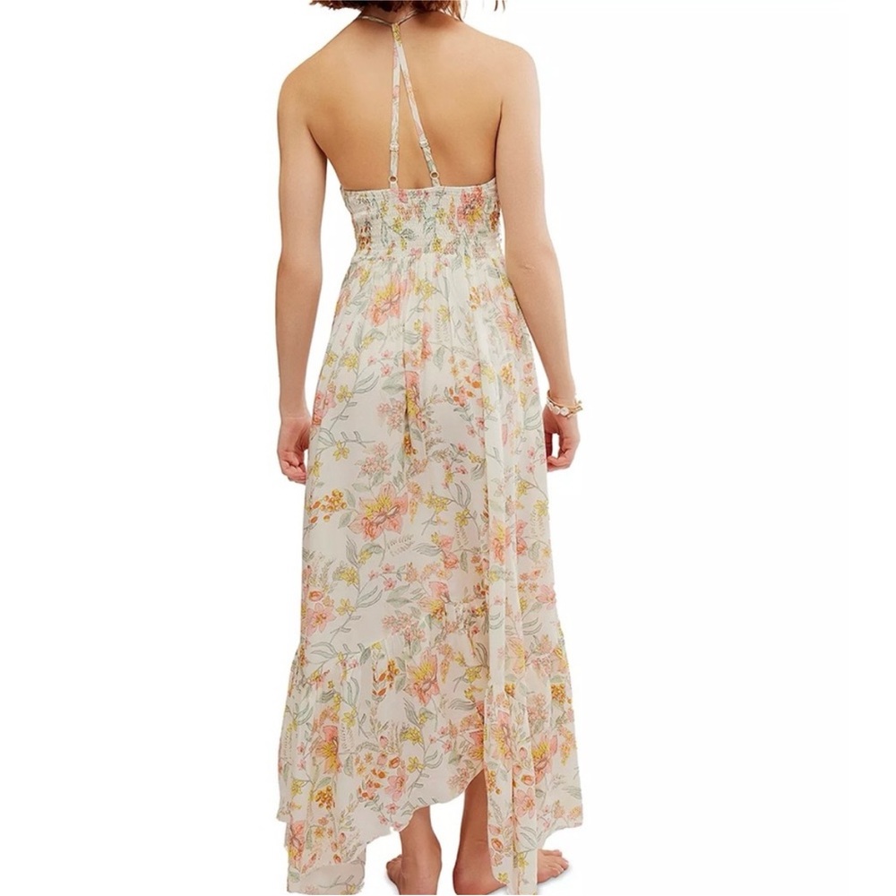 Free People Floral Midi Dress - White and Pink - Picture 3 of 9